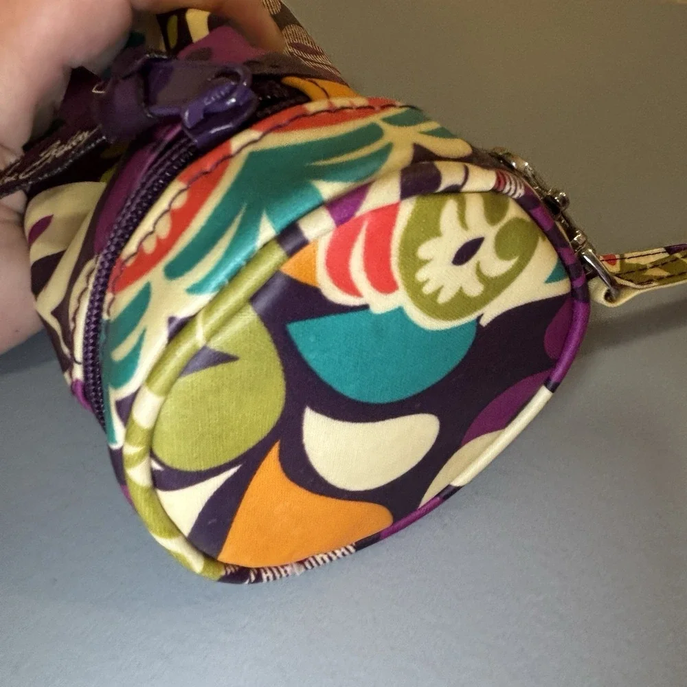 Vera Bradley Plum Crazy Purple Baby Bottle Caddy Zip Lid Waterproof Clean Tall